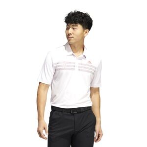 Adidas Men's CHST Print Golf Polo Shirt, Large, Almost Pink